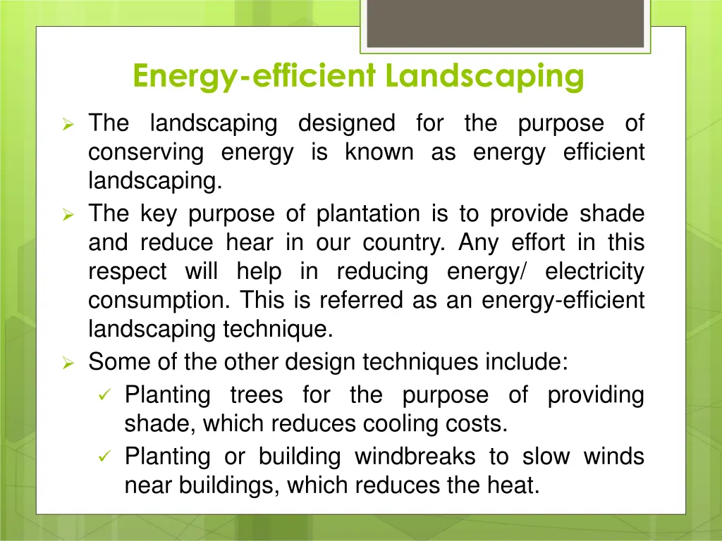 energy efficient landscaping