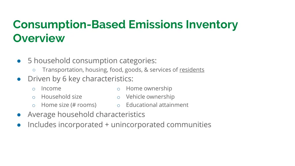 consumption based emissions inventory overview