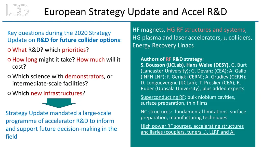 european strategy update and accel r d
