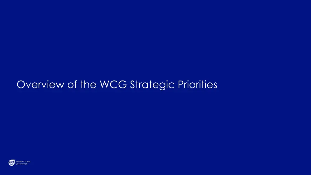 overview of the wcg strategic priorities