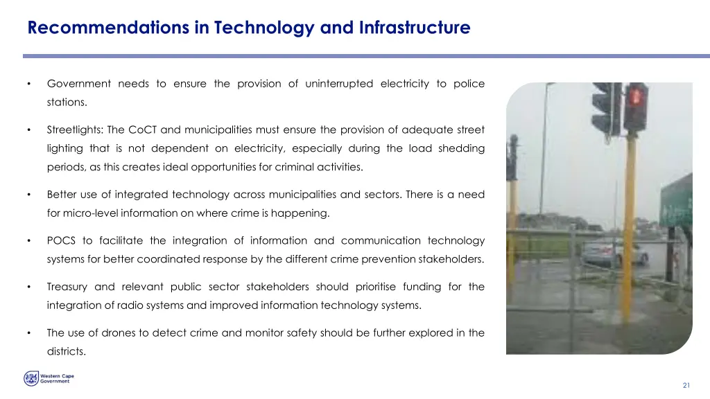 recommendations in technology and infrastructure