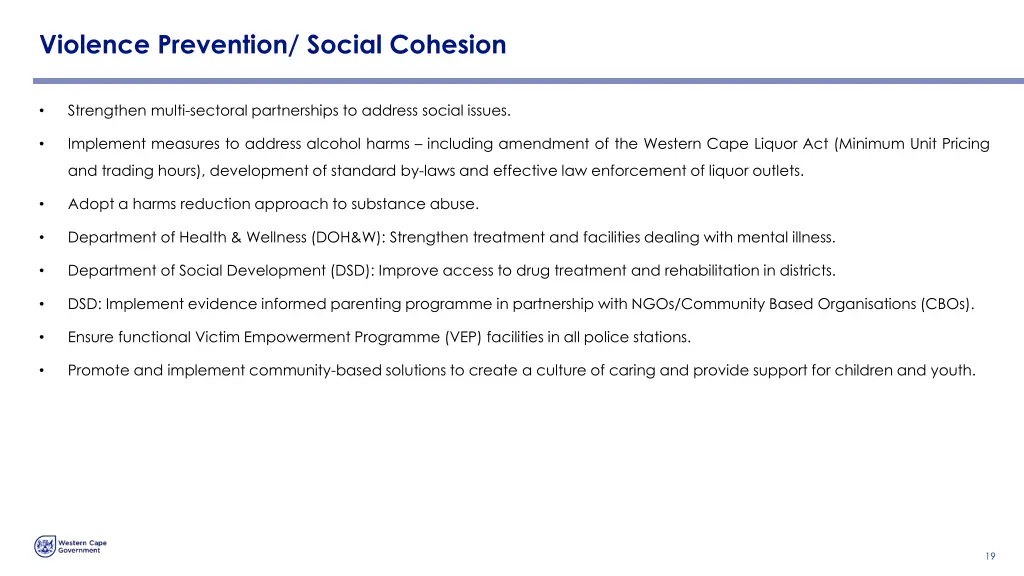 violence prevention social cohesion