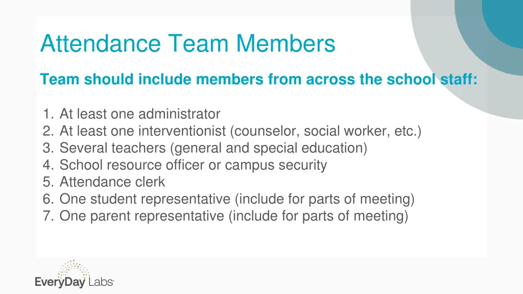 attendance team members