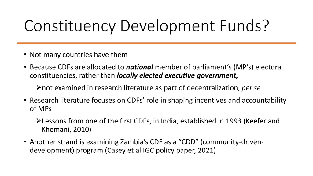 constituency development funds