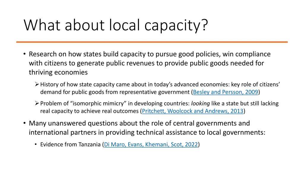 what about local capacity