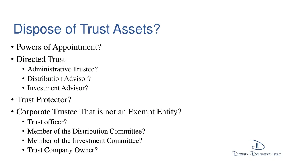 dispose of trust assets