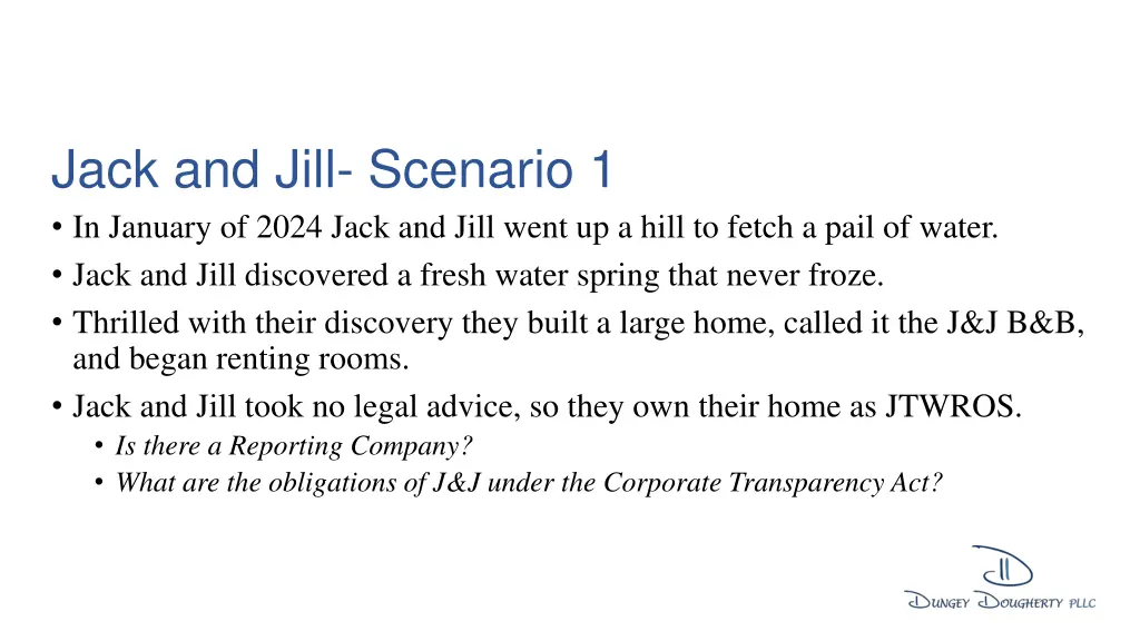 jack and jill scenario 1 in january of 2024 jack