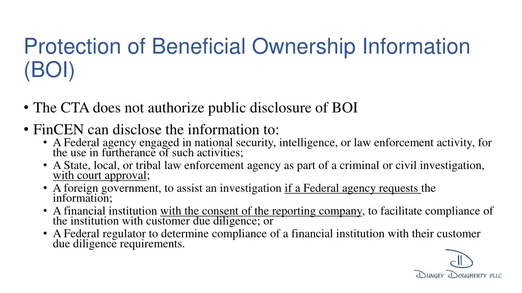 protection of beneficial ownership information boi