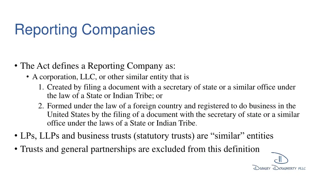 reporting companies