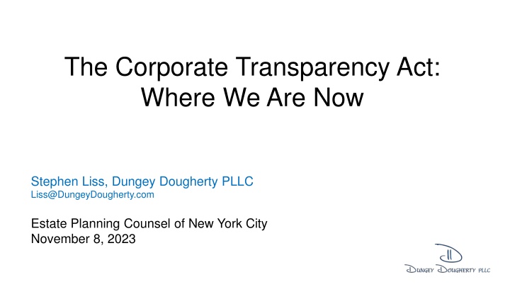 the corporate transparency act where we are now