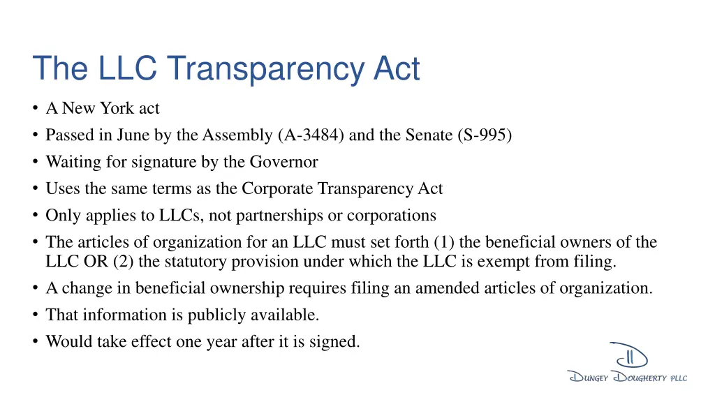 the llc transparency act