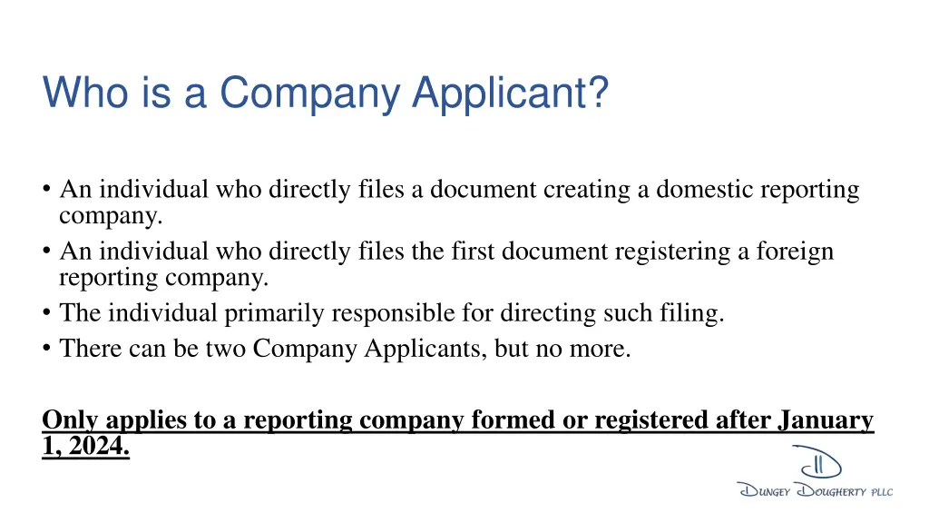 who is a company applicant