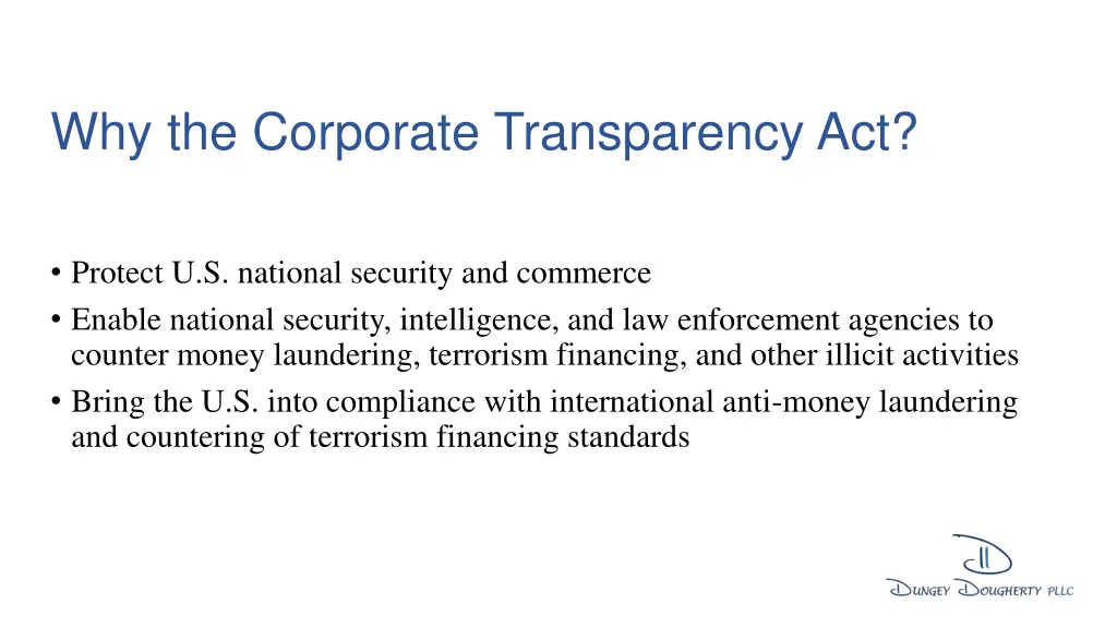 why the corporate transparency act