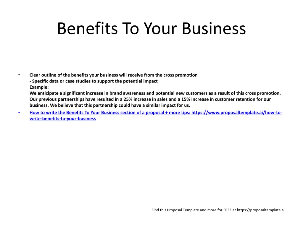 benefits to your business