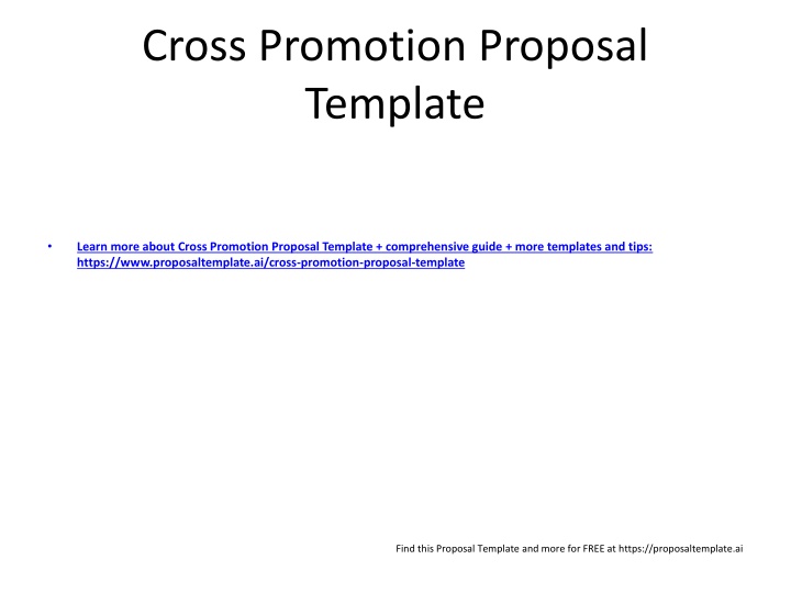cross promotion proposal template