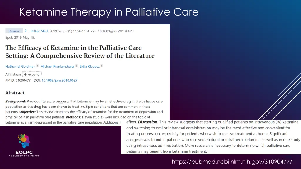 ketamine therapy in palliative care
