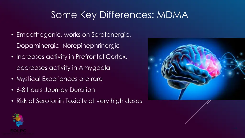 some key differences mdma