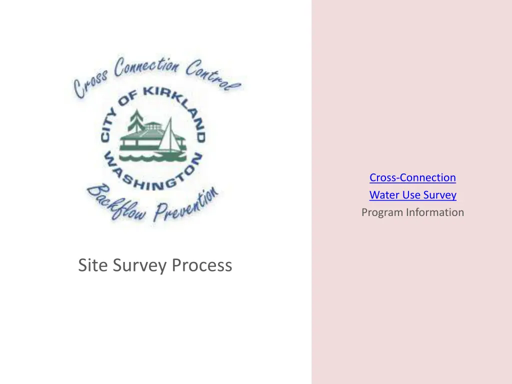 cross connection water use survey program