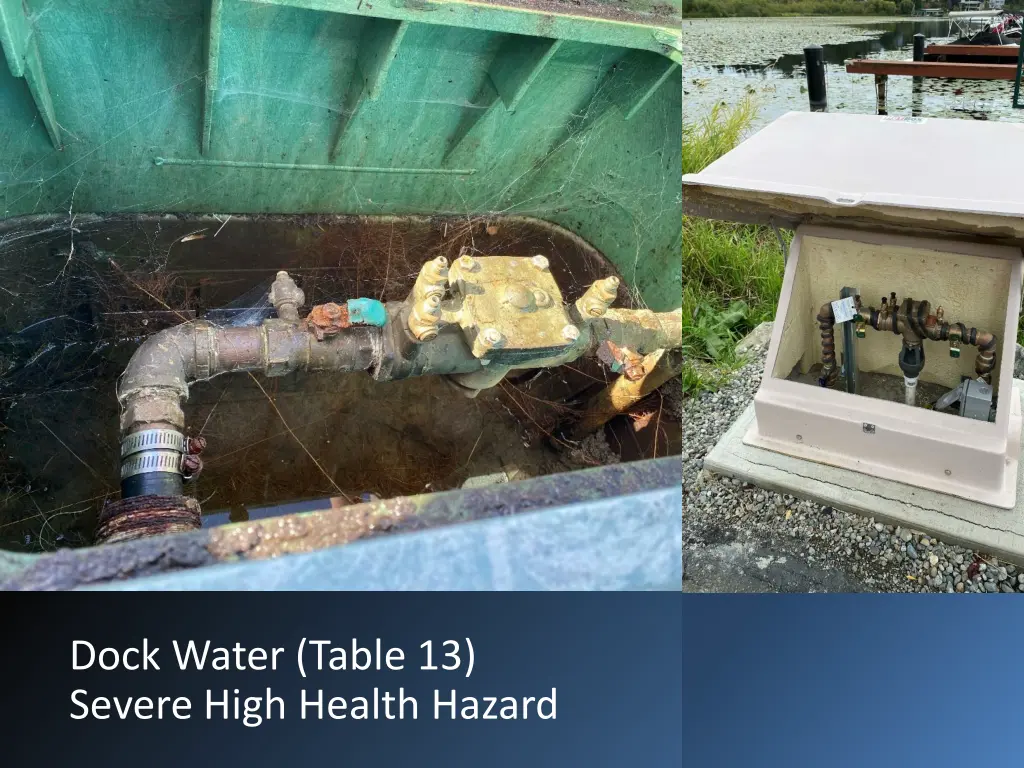 dock water table 13 severe high health hazard