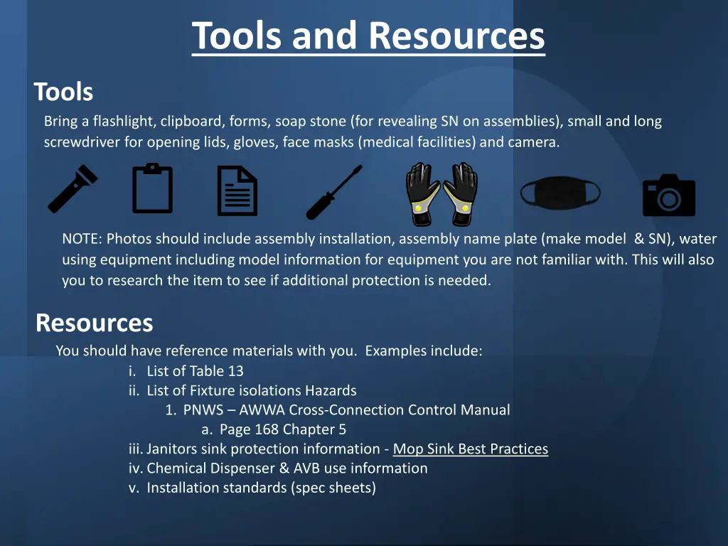 tools and resources