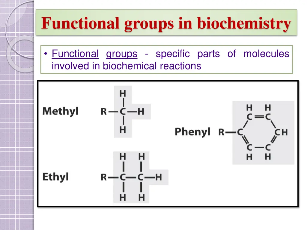 functional groups in biochemistry 1