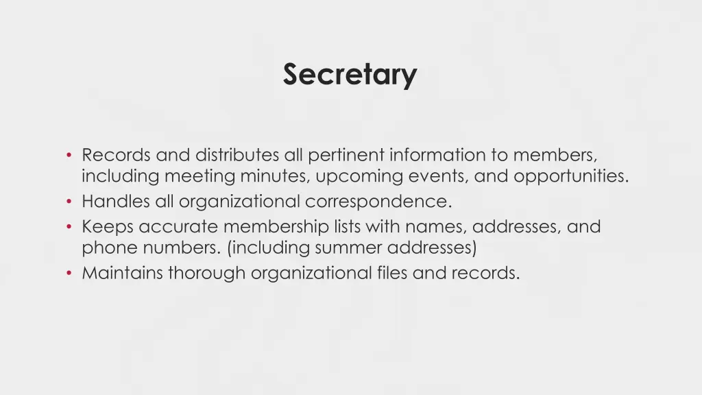 secretary