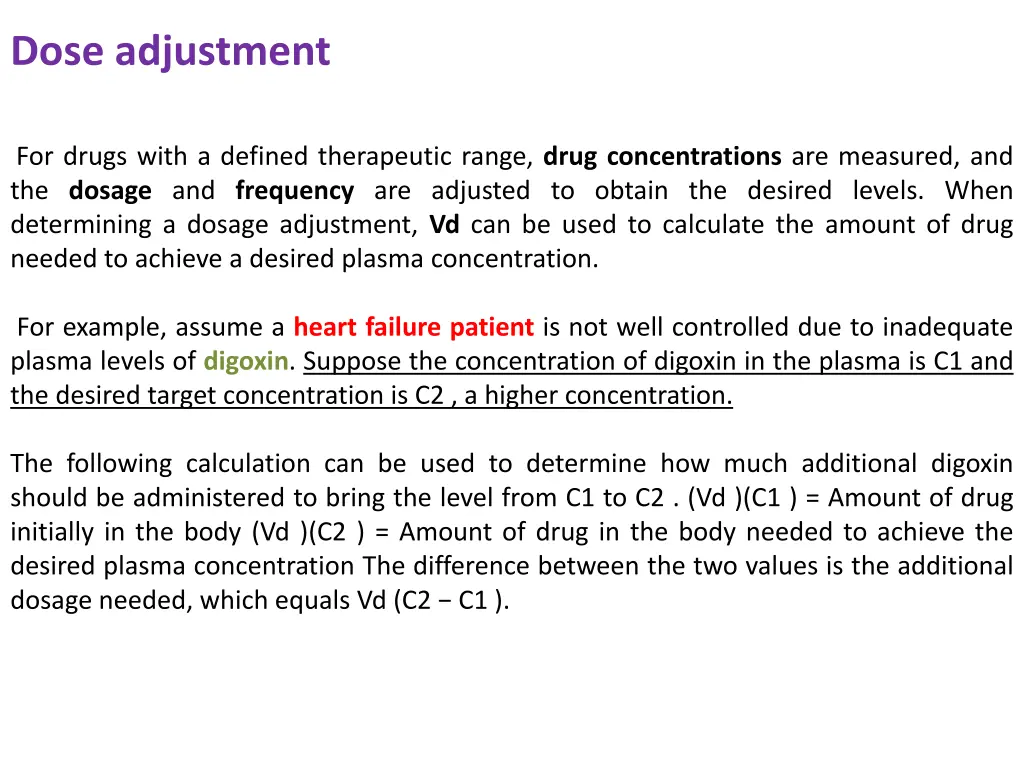 dose adjustment