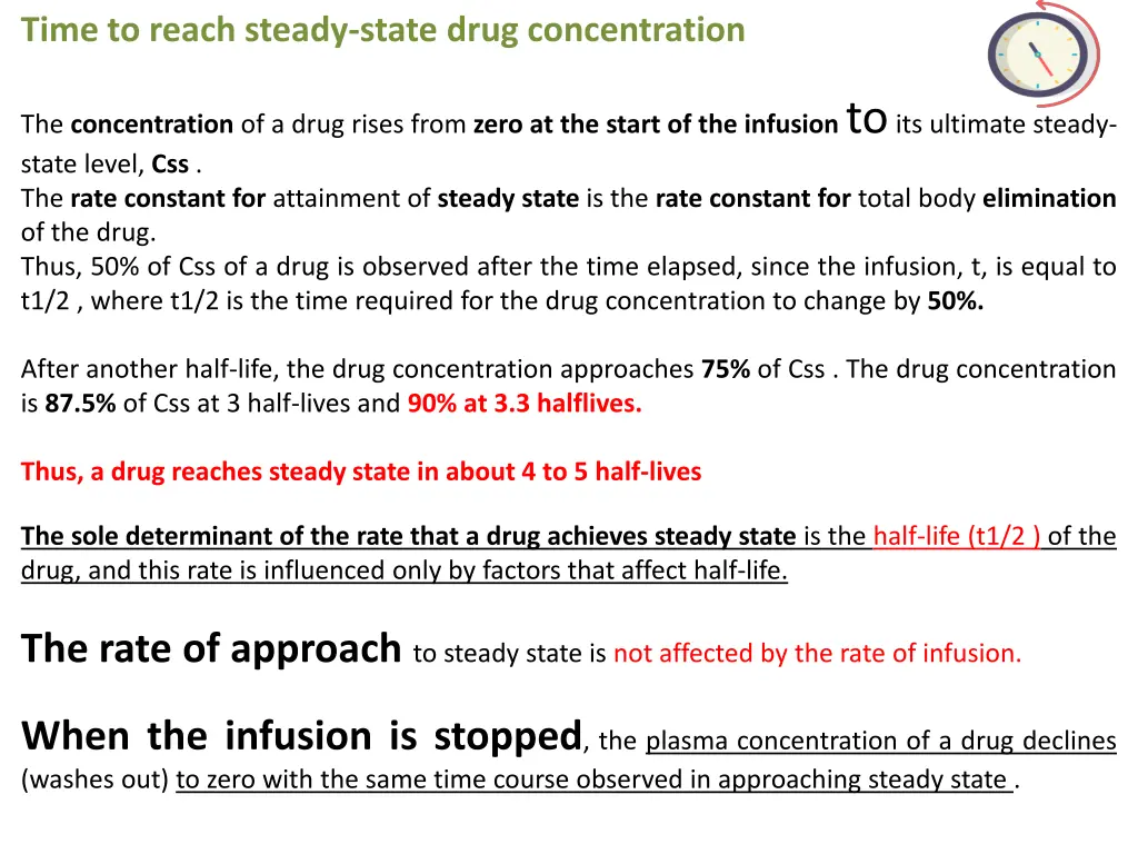 time to reach steady state drug concentration