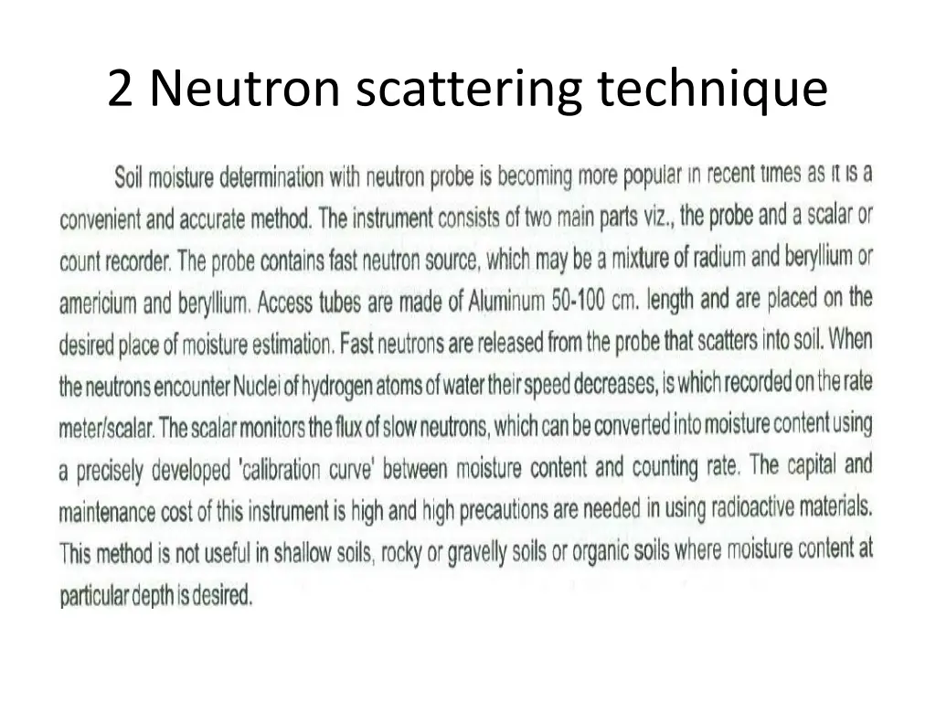 2 neutron scattering technique