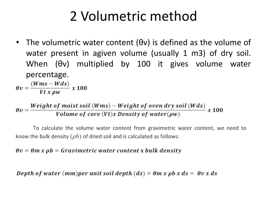 2 volumetric method