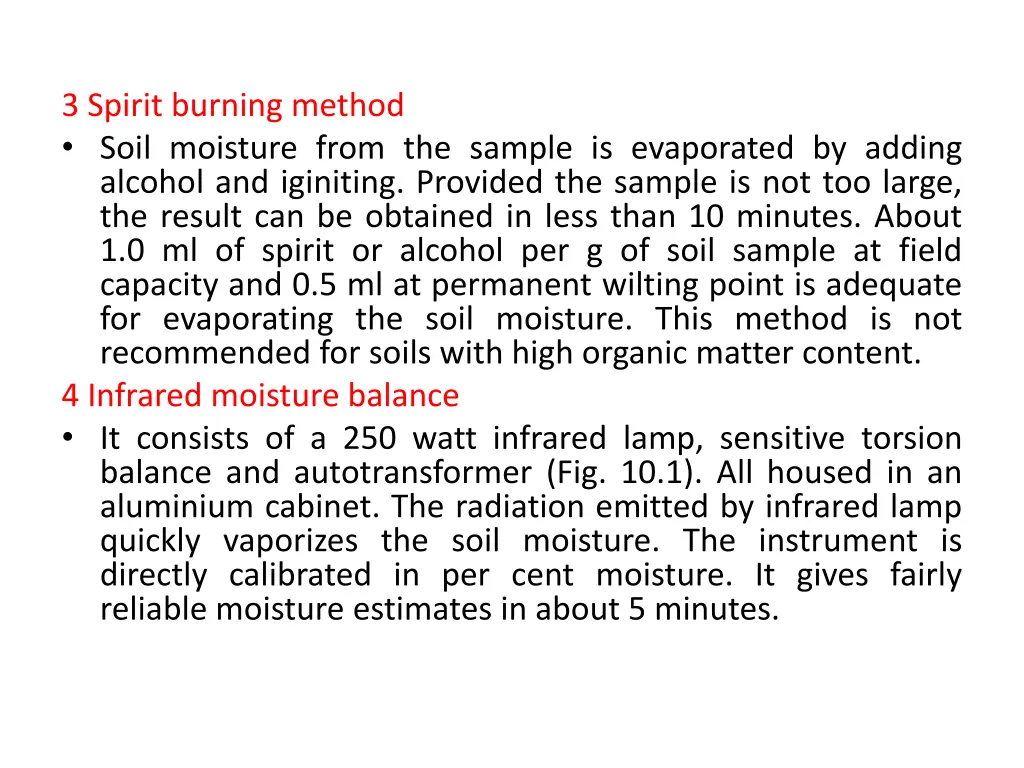 3 spirit burning method soil moisture from