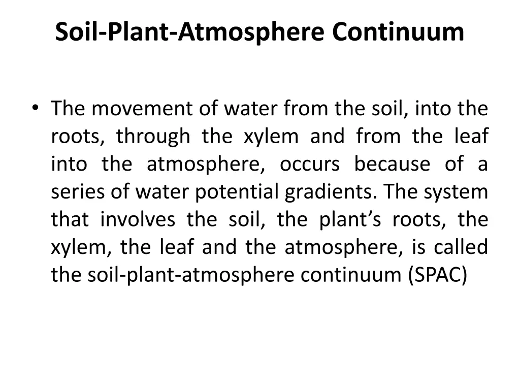 soil plant atmosphere continuum