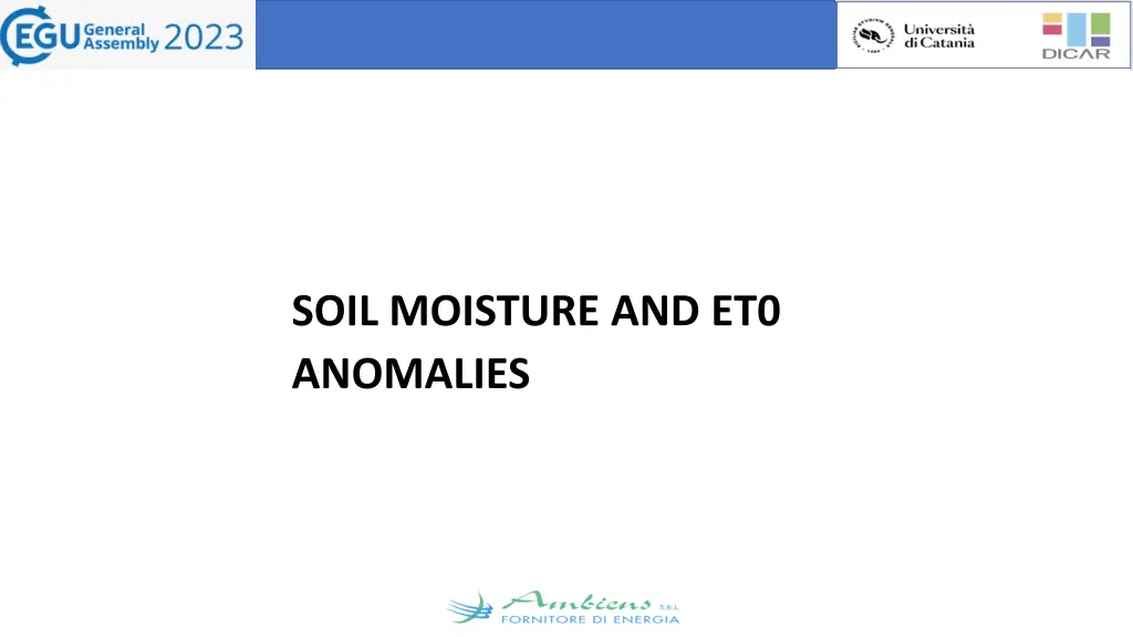 soil moisture and et0 anomalies