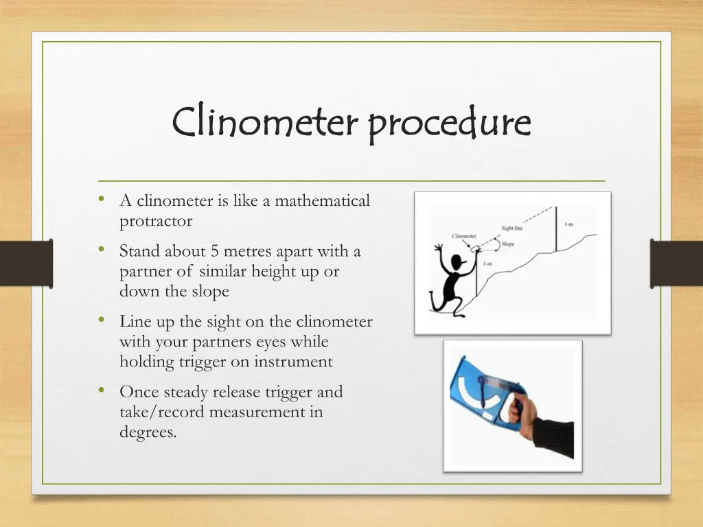 clinometer procedure clinometer procedure