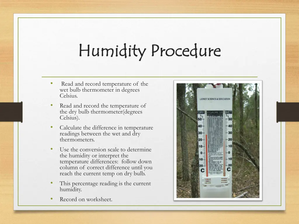 humidity procedure humidity procedure