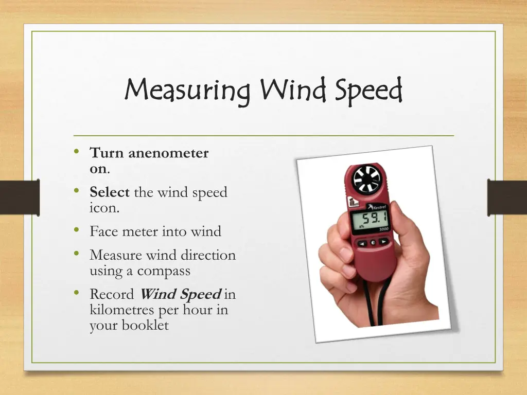 measuring wind speed measuring wind speed