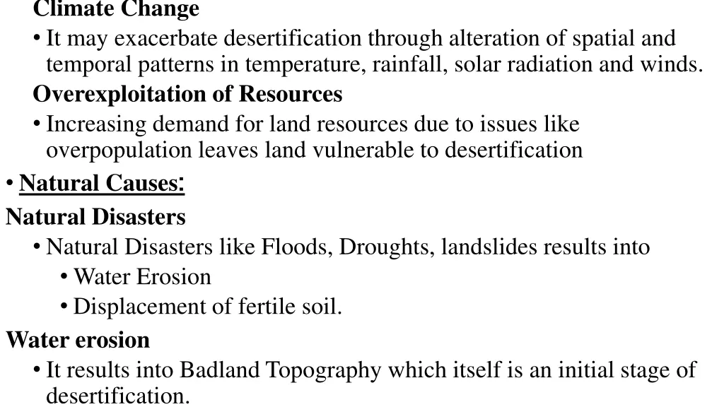 climate change it may exacerbate desertification