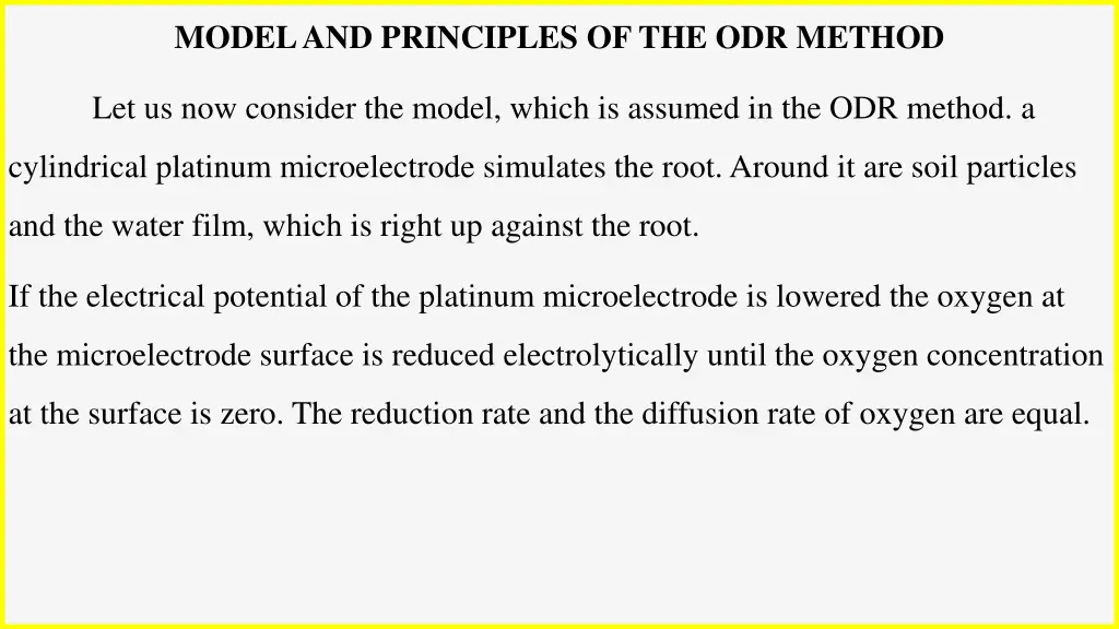 model and principles of the odr method