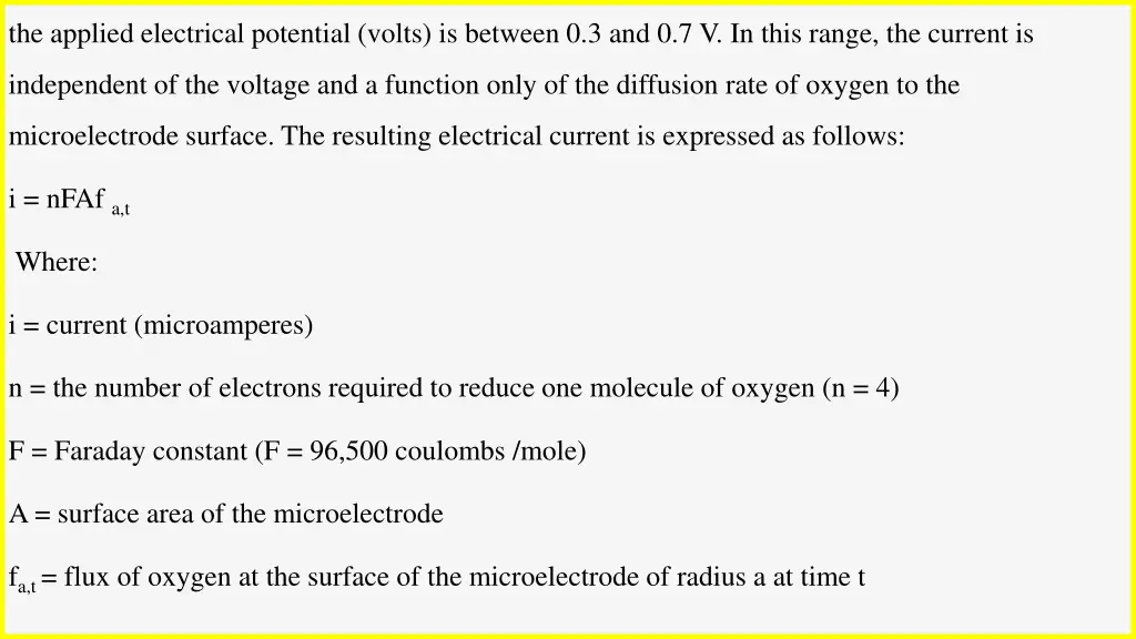 the applied electrical potential volts is between