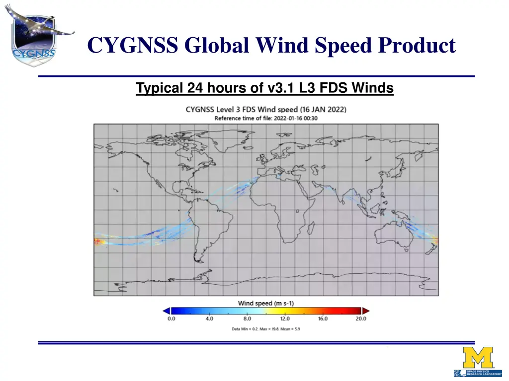 cygnss global wind speed product