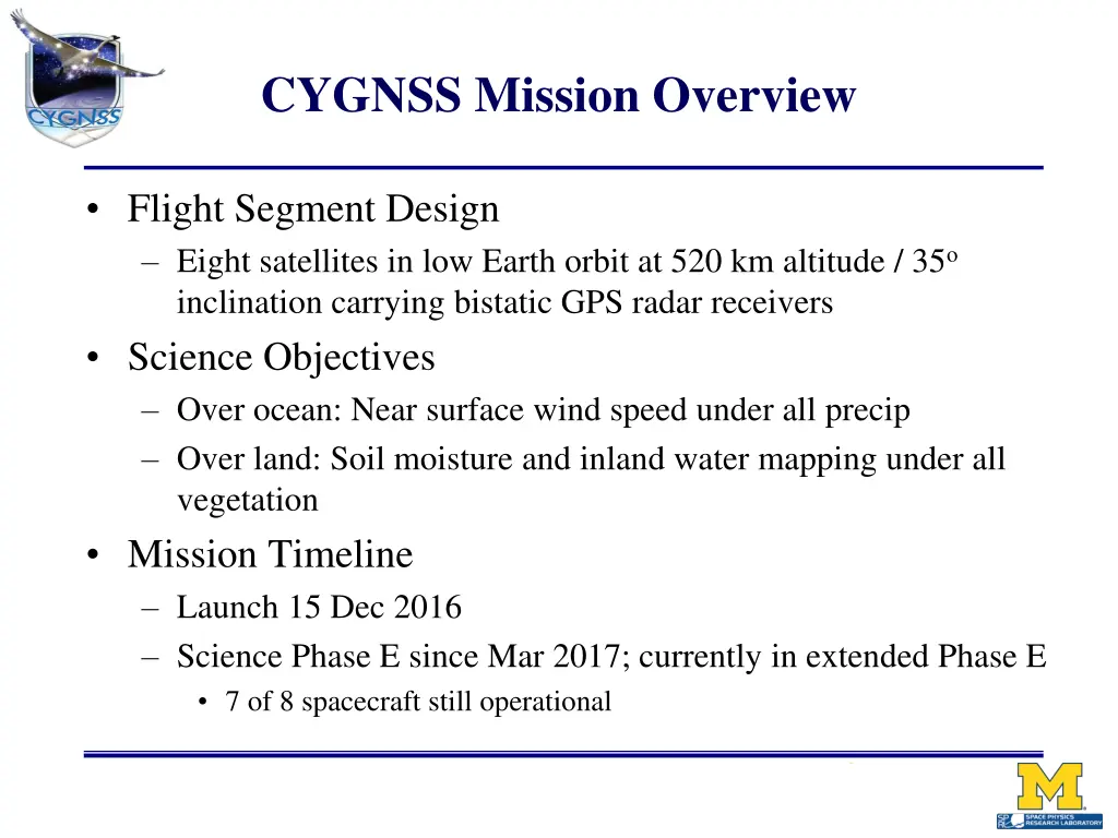 cygnss mission overview