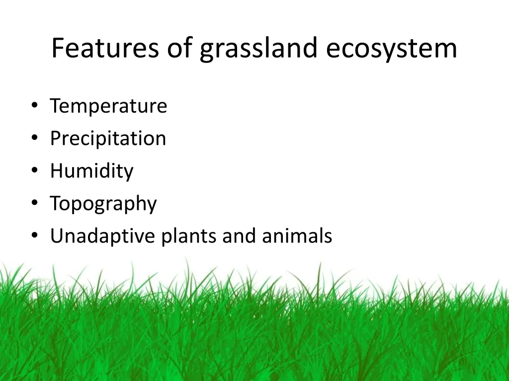 features of grassland ecosystem