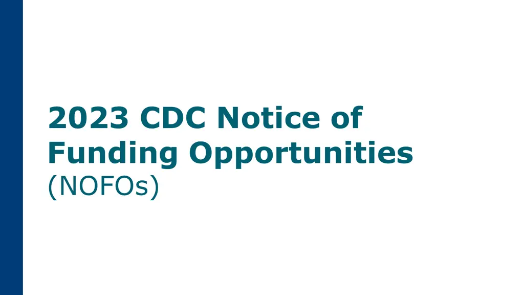 2023 cdc notice of funding opportunities nofos