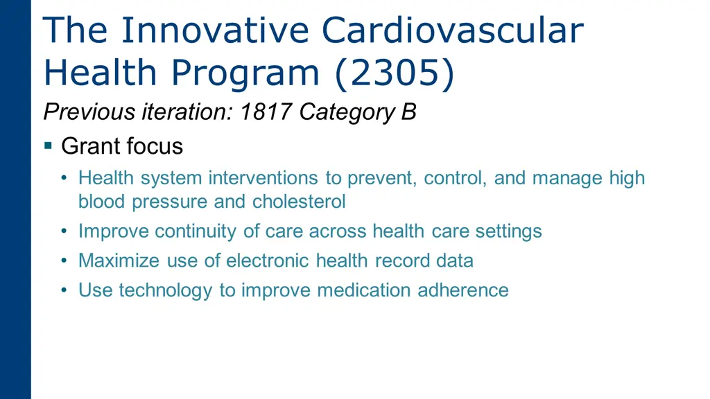 the innovative cardiovascular health program 2305
