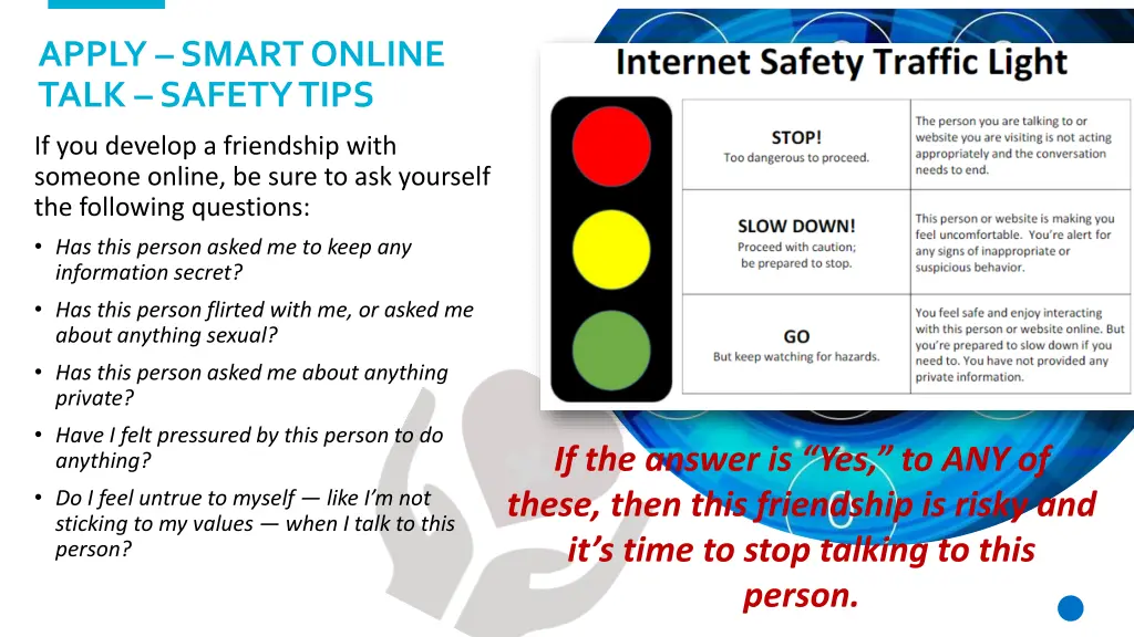 apply smart online talk safety tips 1