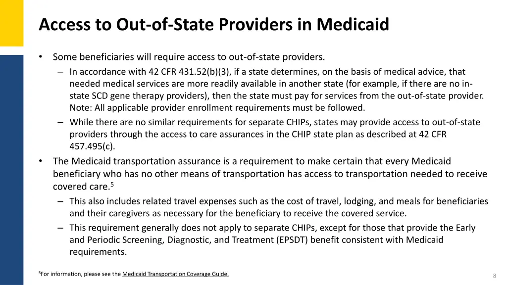 access to out of state providers in medicaid