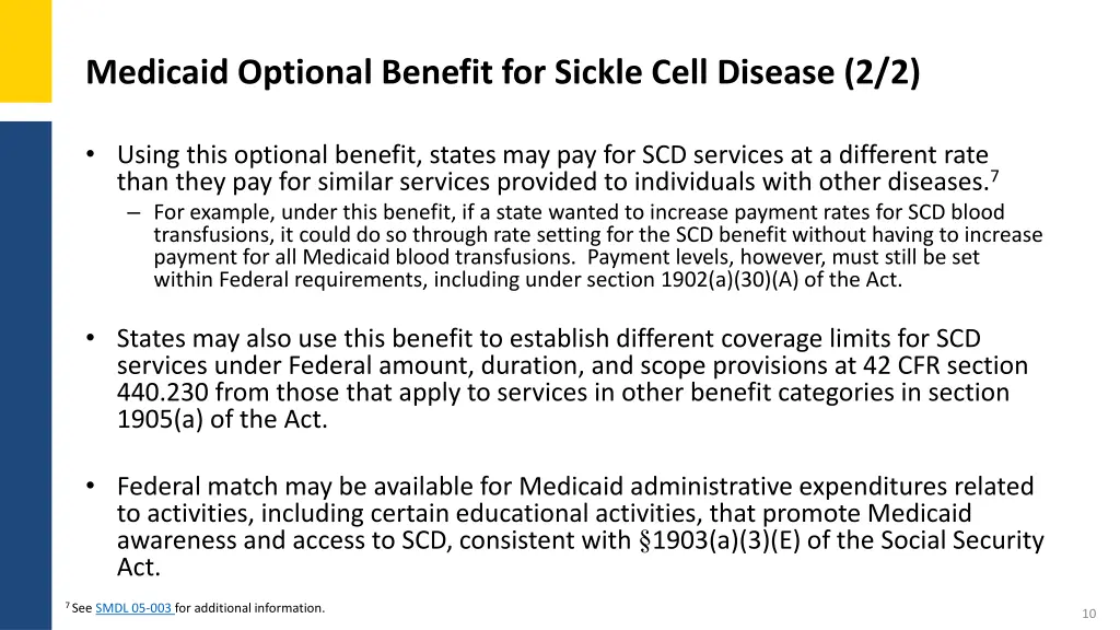 medicaid optional benefit for sickle cell disease 1