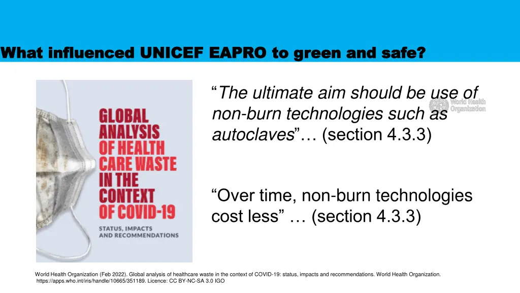 what influenced unicef eapro to green and safe