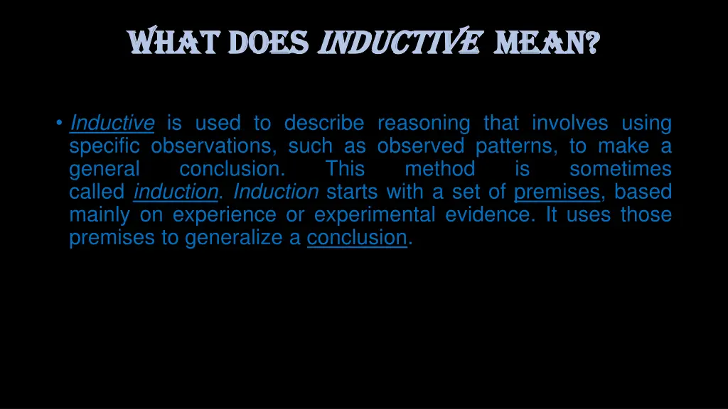 what does what does inductive