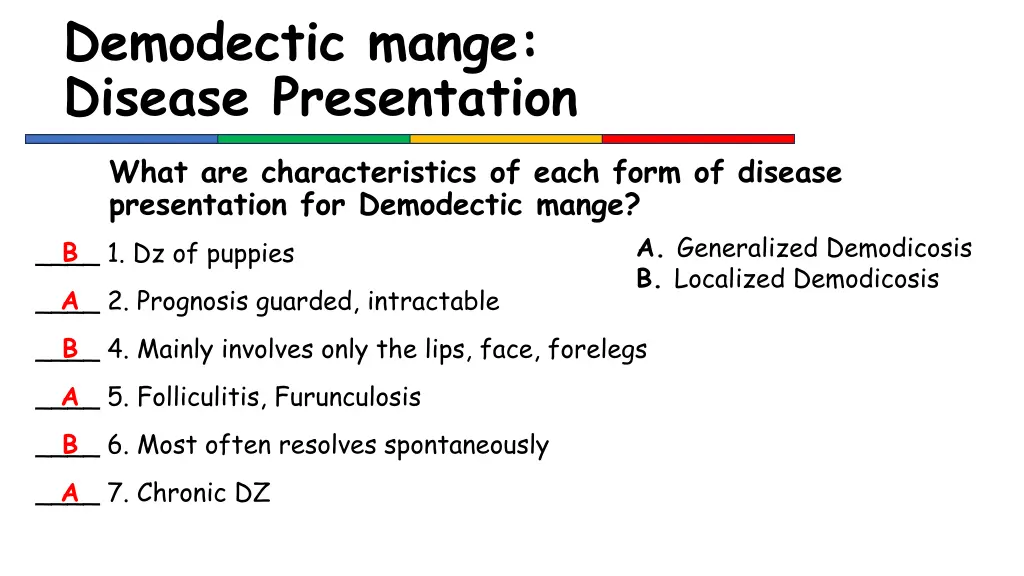 demodectic mange disease presentation